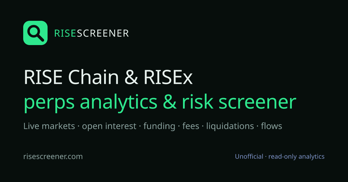 RiseScreener — RISE Chain & RISEx analytics